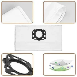 Dammsugare & Tillbehör-12-pack filterpåsar Dammsugarpåsar för Karcher Wd4 Wd5 Wd6 Mv4 Mv5 Mv6 reservdelar Tillbehörssats