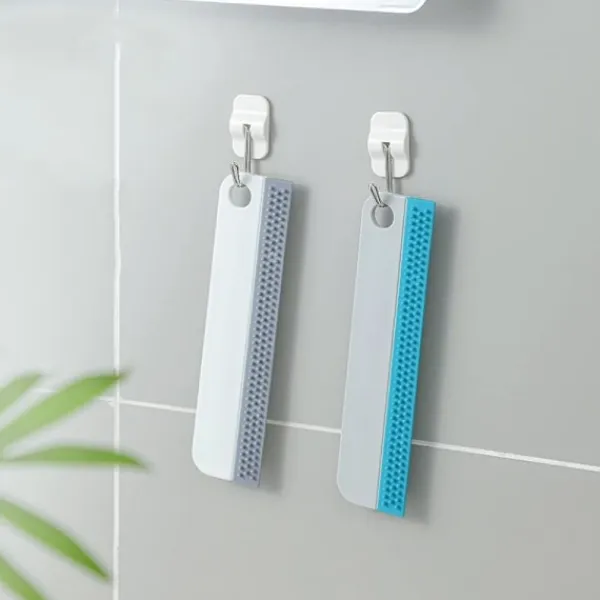 Superp Fönsterrengöring-2-pack fönsterraka, duschskrapa, silikonskrapa för spegel, fönster, glas och kök, badrumsytor, repfri, silikonavtorkningsset