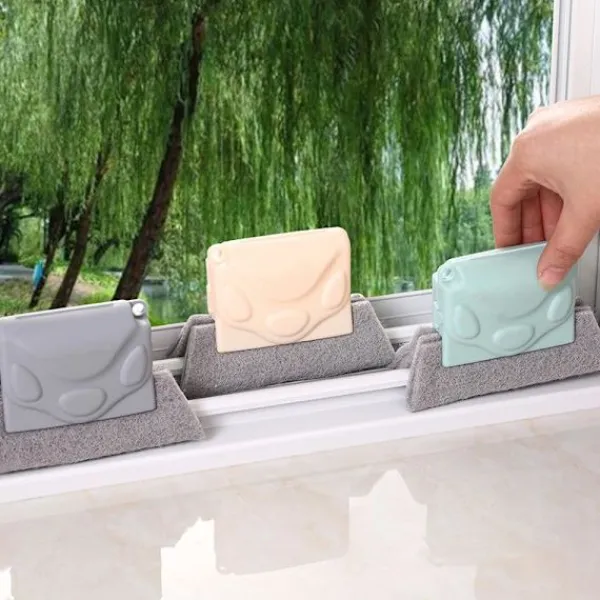 Fönsterrengöring-3-pack Fönsterrengöringsborste, Kreativ Spårrengöringsborste, Fönsterspårrengöringsborste, Rengör Snabbt Alla Hörn och Springor