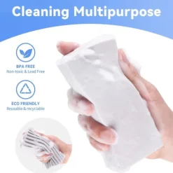 Svampar & Dukar-2-pack fuktiga dammdukar, Magisk Damm Skrubbsvamp Lås D