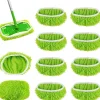 Svampar & Dukar-10-pack golvmoppar kompatibla med Swiffer Sweeper för våt och torr användning, återanvändbara mikrofiberdukar för alla golvtyper, grön 25x11,5 cm