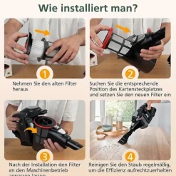 Dammsugare & Tillbehör-2-pack HEPA-filter för Unlimited Gen 2 Series 8 dammsugare 12036642, 12023349, 12023350 och S [HK] Black White