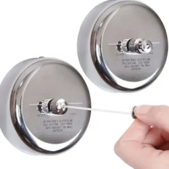 Tvättillbehör-2-pack hållbar 304 rostfritt stål infällbar klädstreck med