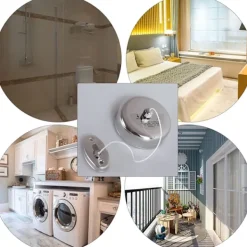 Tvättillbehör-2-pack hållbar 304 rostfritt stål infällbar klädstreck med