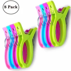 Tvättillbehör-8-pack Jumbo Strandhandduksklämmor för Stolar eller Fåtöljer