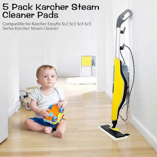 unbranded Städmoppar-5-pack Karcher Ångrengöringsdynor, Karcher Ångrengöringstillbehör, Kompatibel med Karcher Easyfix Sc2 Sc3 Sc4 Sc5-serien Karcher Ångrengörare Cl