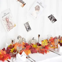 Fönsterrengöring-3-pack Konstgjord Höst Lönnlöv Girlang, 1,8 m/st Hängande Vinranka Girlang Konstgjord Höstlöv Girlang Thanksgiving Dekoration