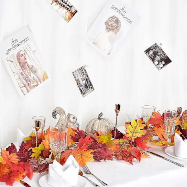 Fönsterrengöring-3-pack Konstgjord Höst Lönnlöv Girlang, 1,8 m/st Hängande Vinranka Girlang Konstgjord Höstlöv Girlang Thanksgiving Dekoration
