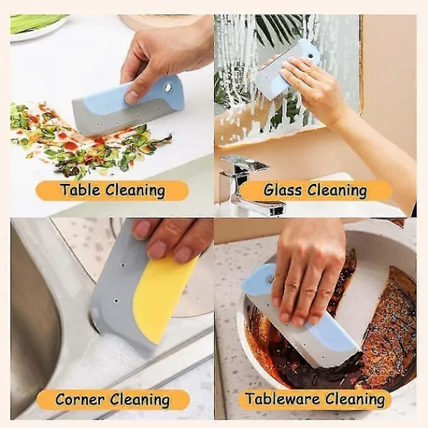 Fönsterrengöring-3-pack Liten Skrapa, Mini Silikonskrapa för Diskbänk och Bänkskiva