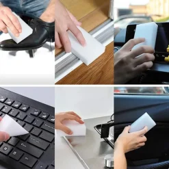 hhu Svampar & Dukar-100-pack Magisk Svamp Radergummi Extra Tjocka Stora och Långvariga Melaminsvampar i Bulk - Multi Surface Power Scrubber Skumrengöringsdynor