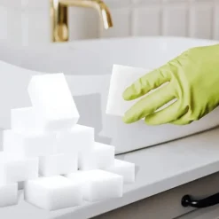 Svampar & Dukar-100-pack Magiska Svampar Extra Tjocka Stora och Långvariga Melaminrengöringssvampar i Bulk - Multi Surface Power Scrubber Skumrengöringsdynor --XF3...