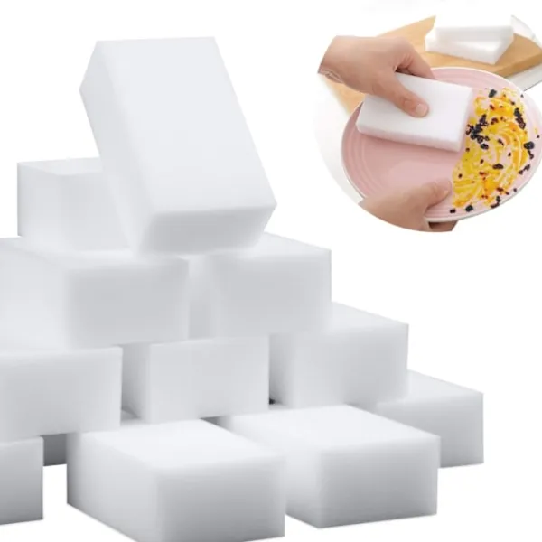 Svampar & Dukar-100-pack Magiska Svampar Extra Tjocka Stora och Långvariga Melamin Rengöringssvampar i Bulk - Multi Surface Power Scrubber Skum Rengöringsdynor -