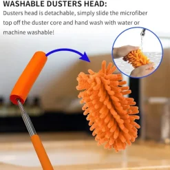 ATELA Svampar & Dukar-3-pack Mikrofiber Dammvippor, Upp till 78 cm - Utdragbara och Böjbara Tvättbara Mini-Dammvippor för Takfläktar, Höga Tak, Persienner, Möbler