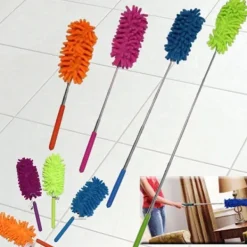 ATELA Svampar & Dukar-3-pack Mikrofiber Dammvippor, Upp till 78 cm - Utdragbara och Böjbara Tvättbara Mini-Dammvippor för Takfläktar, Höga Tak, Persienner, Möbler