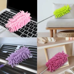 ATELA Svampar & Dukar-3-pack Mikrofiber Dammvippor, Upp till 78 cm - Utdragbara och Böjbara Tvättbara Mini-Dammvippor för Takfläktar, Höga Tak, Persienner, Möbler