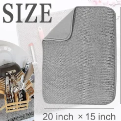 Svampar & Dukar-2-pack Mikrofiber Disktorkningsmatta, absorberande Disktorkningsplatta Köksbänk