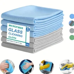 AIZHENCHEN Fönsterrengöring-6-pack Mikrofiber Glasrengöringsdukar - Ränderfria, För Fönster/Bil/Speglar, Återanvändbara 6 PCS