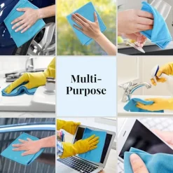 AIZHENCHEN Svampar & Dukar-6-pack Mikrofiber Glasrengöringsdukar - Ränderfria, För Fönster/Bil/Speglar, Återanvändbara 6 PCS