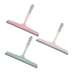 Fönsterrengöring-3-pack Mini gummiskrapa med plasthandtag - för dusch, fönster och bilglas - Grön, Beige, Rosa