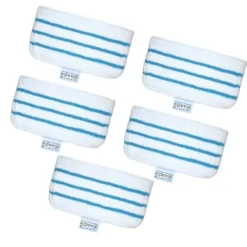 DAO Städmoppar-5-pack Mop Pads Ersättning för Black + Decker Ångmopp FSM1610/ FSM1630 Tvättsbara Mopp Pads Tillbehör [DB] 5 pcs