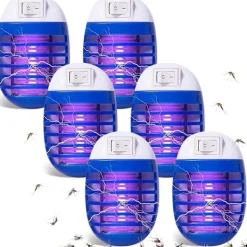 Skadedjur & Insekter-6-pack myggfångare inomhus för flygande myggor, elektronisk myggdödare myggfälla med LED-ljus för uteplats, sovrum, kök, kontor