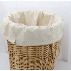 Tvättillbehör-2-pack naturliga bomullslinne tvättpåsar med bärhandtag och dragskostängning, maskintvättbara för tvättkorg eller korgar