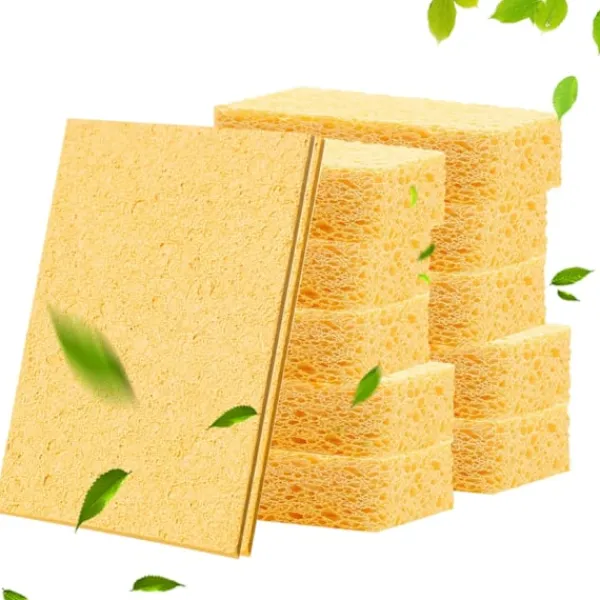 Svampar & Dukar-(10-pack) Naturliga Disksvampar, Återanvändbara Tvättsvampar - Komprimerad Trämassa Disksvamp Torkare Repfri