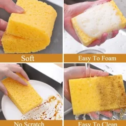 Svampar & Dukar-(10-pack) Naturliga Disksvampar, Återanvändbara Tvättsvampar - Komprimerad Trämassa Disksvamp Torkare Repfri