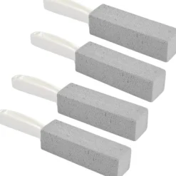 EDO MART Rengöringsmedel-4-pack pimpsten toalettrengöring med handtag, ren sten köksbadrumsvask Hem