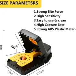 Skadedjur & Insekter-8-pack Professional Mouse Traps – Reusable Plastic Traps for Kitchen, Bedroom and Home