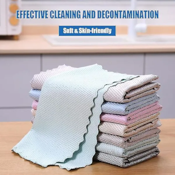 Svampar & Dukar-10-pack rengöringsdukar, mikrofiberrengöringsdukar, hushållsrengöringsduk för kök, tvättbara mikrofiberdukar, mångsidiga mikrofiberdukar 30 X 40 cm