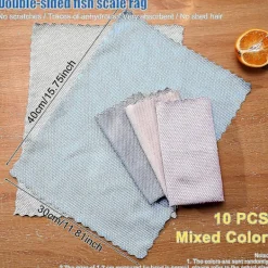 Svampar & Dukar-10-pack rengöringsdukar, mikrofiberrengöringsdukar, hushållsrengöringsduk för kök, tvättbara mikrofiberdukar, mångsidiga mikrofiberdukar 30 X 40 cm
