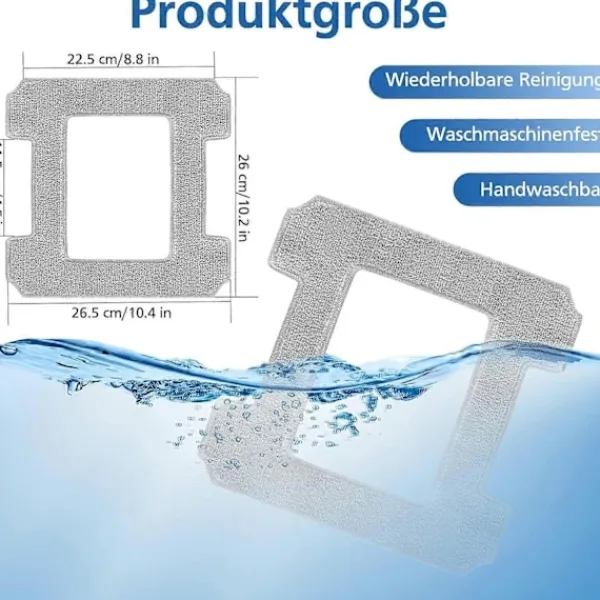 Fönsterrengöring-6-pack rengöringspads för Ecovacs Winbot W1 / W1 Pro / W2 / W2 Omni fönsterputsrobotar, fönsterputsrobot, tvättbar mikrofiberrengöring