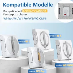 Fönsterrengöring-6-pack rengöringsplattor för Ecovacs Winbot W1 / W1 Pro / W2 / W2 Omni fönsterputsrobotar, fönsterputsrobot, tvättbar mikrofiberrengöringsduk