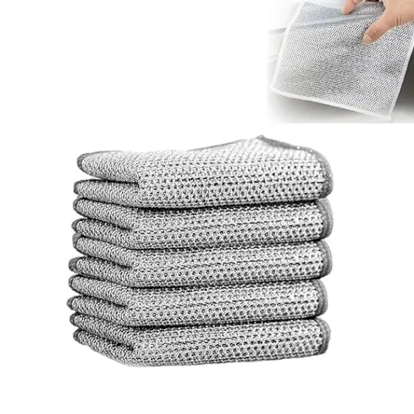 Svampar & Dukar-10-pack Repfria Disktrasor i Stålull för Rengöring{ROG}