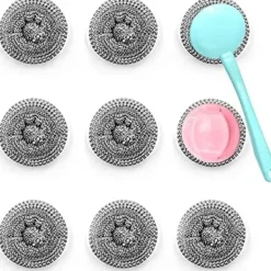Svampar & Dukar-10-pack rostfria stålsvampar, skrubbsvamp, stålull W