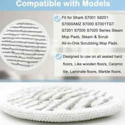 DAO Städmoppar-12-pack S7001 Ersättningsmoppdynor för Shark S7001 S8201 S7000AMZ S7000 S7001TGT S7005 S7020 Serien Ångmoppdynor, Ång- och Skrubb A db