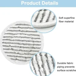 DAO Städmoppar-12-pack S7001 Ersättningsmoppdynor för Shark S7001 S8201 S7000AMZ S7000 S7001TGT S7005 S7020 Serien Ångmoppdynor, Ång- och Skrubb A db