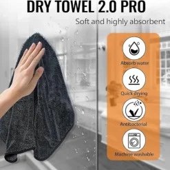 DAO Svampar & Dukar-3-pack Shiny Bath XXL torkhanddukar, snabbtorkande handdukar 40x60cm, duschkabinsduk för att ta bort vatten i duschen och badrummet [db]