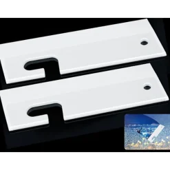 Fönsterrengöring-2-pack silikon duschskrapa fönsterrengöringsskrapa vit med silikon torkarblad för spegel badrum kök matbord bil 7 x 21 cm