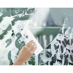 Fönsterrengöring-2-pack silikon duschskrapa fönsterrengöringsskrapa vit med silikon torkarblad för spegel badrum kök matbord bil 7 x 21 cm