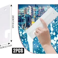 Fönsterrengöring-2-pack silikon duschskrapa fönsterrengöringsskrapa vit med silikon torkarblad för spegel badrum kök matbord bil 7 x 21 cm