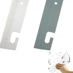Fönsterrengöring-2-pack silikon duschskrapa med hängkrok för duschglasdörr Fönsterrengöringsspegel Tvätttorkare-max