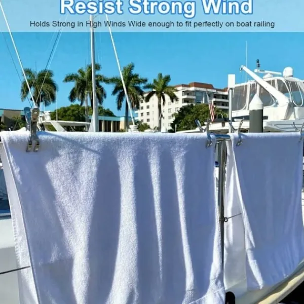 Tvättillbehör-10-pack Stora Klädnypor i Rostfritt Stål, Kraftiga Jätteklädnypor för Solstolar, Poolskydd