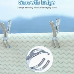 Tvättillbehör-10-pack Stora Klädnypor i Rostfritt Stål, Kraftiga Jätteklädnypor för Solstolar, Poolskydd