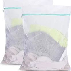 Tvättillbehör-2-pack stora 60x80 cm tvättpåsar för ömtåliga kläder