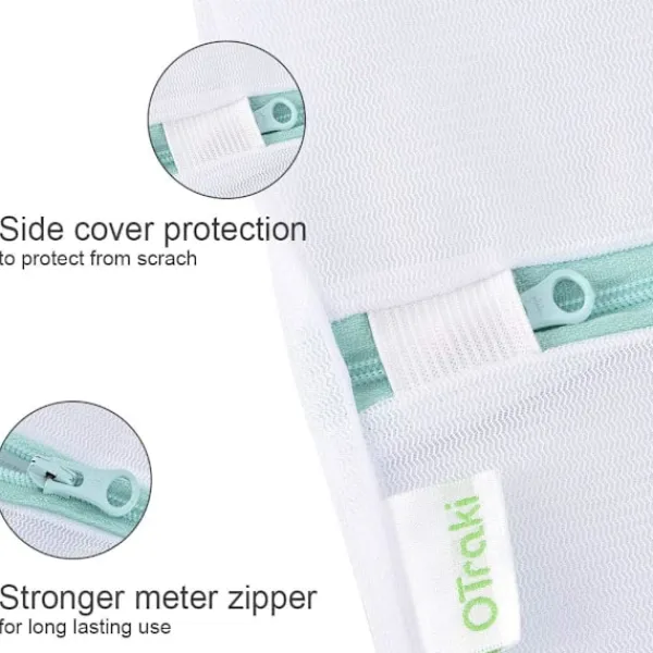 Tvättillbehör-2-pack stora 60x80 cm tvättpåsar för ömtåliga kläder