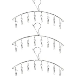 Tvättillbehör-3-pack strumptorkningshängare Tvätt torkställ inomhus utomhus dropphängare med 10 pinnar torkhanddukar, blöjor