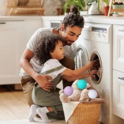 Torktumlare-2-pack torkbollar återanvändbara tvättmaskinsbollar flerfärgade en storlek