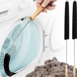 Torktumlare-2-pack torktumlarens rengöringskit torktumlarens ludd borste ventilationsfångarens rengörare